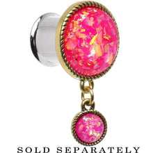 Load image into Gallery viewer, Double Pink Imitation Opal Dangle Plug Sizes 5mm to 1 Inch