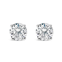 将图片加载到图库查看器,IGI Certified 14K White Gold 1 1/2 Cttw Round Diamond Solitaire Stud Earrings with Screwbacks (G-H Color, I1-I2 Clarity)