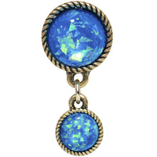 Load image into Gallery viewer, Double Aqua Imitation Opal Dangle Plug Sizes 5mm to 1 Inch