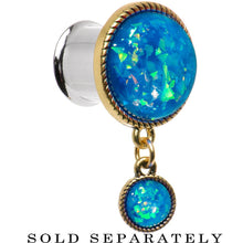 Load image into Gallery viewer, Double Aqua Imitation Opal Dangle Plug Sizes 5mm to 1 Inch