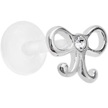 Load image into Gallery viewer, 16G 5/16 925 Sterling Silver Clear Bow Push In Tragus Earring