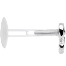 Load image into Gallery viewer, 16G 5/16 925 Sterling Silver Clear Bow Push In Tragus Earring