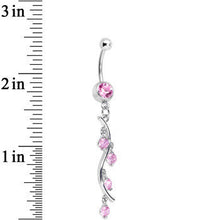 将图片加载到图库查看器,Pink Gem Burst of Budding Drops Dangle Belly Ring