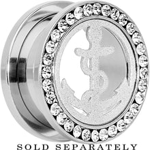将图片加载到图库查看器,18mm Stainless Steel Clear Gem Anchor Tunnel Plug