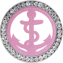 Load image into Gallery viewer, 7/8 Stainless Steel Clear Gem Pink Anchor Tunnel Plug
