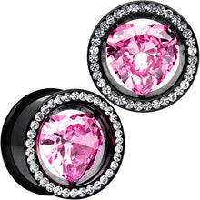 将图片加载到图库查看器,3/4 Pink Heart Insert Anodized Titanium Internally Threaded Plug Set
