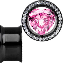 将图片加载到图库查看器,3/4 Pink Heart Insert Anodized Titanium Internally Threaded Plug Set