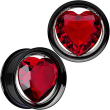 将图片加载到图库查看器,25mm Red Heart Black Anodized Titanium Internally Threaded Plug Set