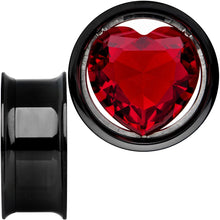 将图片加载到图库查看器,25mm Red Heart Black Anodized Titanium Internally Threaded Plug Set