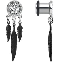 Load image into Gallery viewer, 4G Clear Gem Steel Single Flare Tree of Life Dangle Plug Set