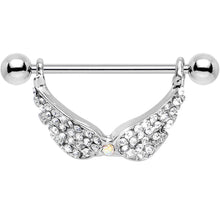 Load image into Gallery viewer, 14G Mystical Gemmed Angel Wings Dangle Nipple Shield 24mm