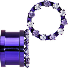 将图片加载到图库查看器,3/4 Purple Titanium Tunnels with Removable Dermal Tops