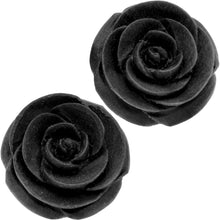 Load image into Gallery viewer, Organic Black Wood Hand Carved Rosebud Stud Earrings