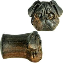Load image into Gallery viewer, 7/16 Organic Areng Wood Pug Hand Carved Plug Set