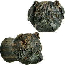 Load image into Gallery viewer, 1/2 Organic Areng Wood Pug Hand Carved Plug Set