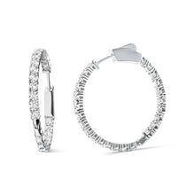 Load image into Gallery viewer, 14K White Gold 1.0 Carat Inside Out Lab-grown diamond Fashion Hoop Earrings (F-G Color, VS1-VS2 Clarity)