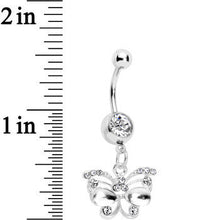 将图片加载到图库查看器,Clear Gem Butterfly Dangle Belly Ring