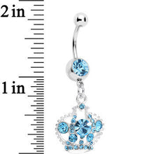 将图片加载到图库查看器,Aqua Gem Crown Dangle Belly Ring