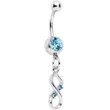将图片加载到图库查看器,Aqua Gem Infinite Hope Dangle Belly Ring