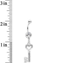 将图片加载到图库查看器,Clear Gem Key to Unlock Love Dangle Belly Ring
