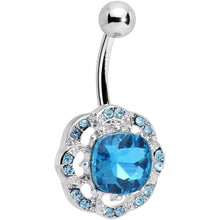 将图片加载到图库查看器,Aqua and Clear Gem Petunia Flower Belly Ring