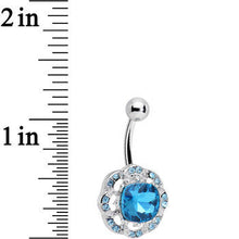 将图片加载到图库查看器,Aqua and Clear Gem Petunia Flower Belly Ring