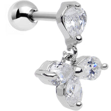 Load image into Gallery viewer, 16G 1/4 Clear Cubic Zirconia Dangle Tragus Cartilage Earring