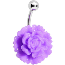 将图片加载到图库查看器,Light Purple Gerbera Flower Belly Ring