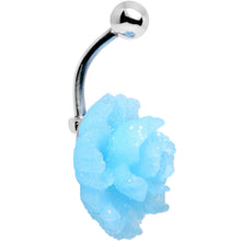 将图片加载到图库查看器,Aqua Gerbera Flower Belly Ring