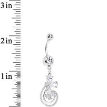 将图片加载到图库查看器,Clear Cubic Zirconia Swirl Flowers Dangle Belly Ring