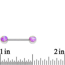 将图片加载到图库查看器,316L Stainless Steel Pink Synthetic Opal Nipple Barbell Set