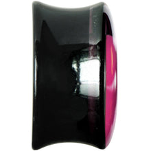 Load image into Gallery viewer, 18mm Black Acrylic Hot Pink Heart Saddle Plug
