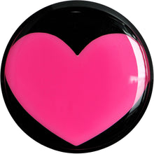 Load image into Gallery viewer, 20mm Black Acrylic Hot Pink Heart Saddle Plug