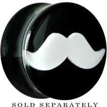 将图片加载到图库查看器,18mm Black Acrylic White Mustache Saddle Plug