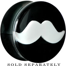 将图片加载到图库查看器,20mm Black Acrylic White Mustache Saddle Plug