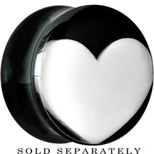 Load image into Gallery viewer, 18mm Black Acrylic White Heart Saddle Plug
