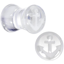 将图片加载到图库查看器,White Anchor Clear Acrylic Saddle Plug Set Available in Sizes 6mm to 20mm