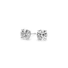 Load image into Gallery viewer, 2 cttw Certified IGI Lab Grown Round Diamond Stud Earrings 14k White Gold (G/VS2)