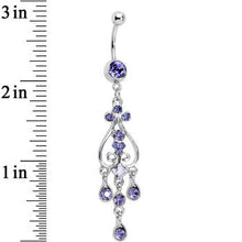 将图片加载到图库查看器,Purple Gem Liquid Drops Chandelier Belly Ring
