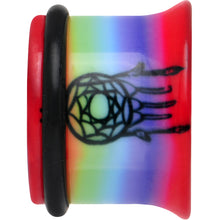 Load image into Gallery viewer, 9/16 Rainbow Acrylic Groovy Dreamcatcher Single Flare Plug