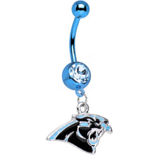 将图片加载到图库查看器,Officially Licensed NFL Carolina Panthers Dangle Belly Ring