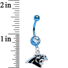将图片加载到图库查看器,Officially Licensed NFL Carolina Panthers Dangle Belly Ring
