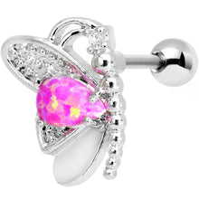 Load image into Gallery viewer, Stainless Steel Pink Faux Opal Butterfly Left Cartilage Earring