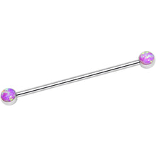 Load image into Gallery viewer, 316L Stainless Steel Pink Faux Opal Industrial Barbell 36mm