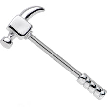 Load image into Gallery viewer, 14G 5/8 Stainless Steel Nailed It Hammer Nipple Barbell Set