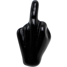 Load image into Gallery viewer, 14G 5/8 Black Acrylic Flip the Middle Finger Barbell Tongue Ring