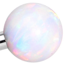 Load image into Gallery viewer, 316L Stainless Steel White Faux Opal Ended Industrial Barbell 35mm