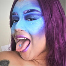 Load image into Gallery viewer, 316L Stainless Steel Blue Synthetic Opal Ball Barbell Tongue Ring