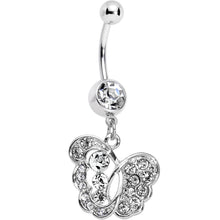 将图片加载到图库查看器,Clear Gem Fancy Butterfly Dangle Belly Ring