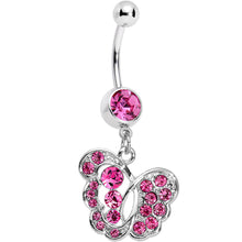 将图片加载到图库查看器,Pink Gem Fancy Butterfly Dangle Belly Ring